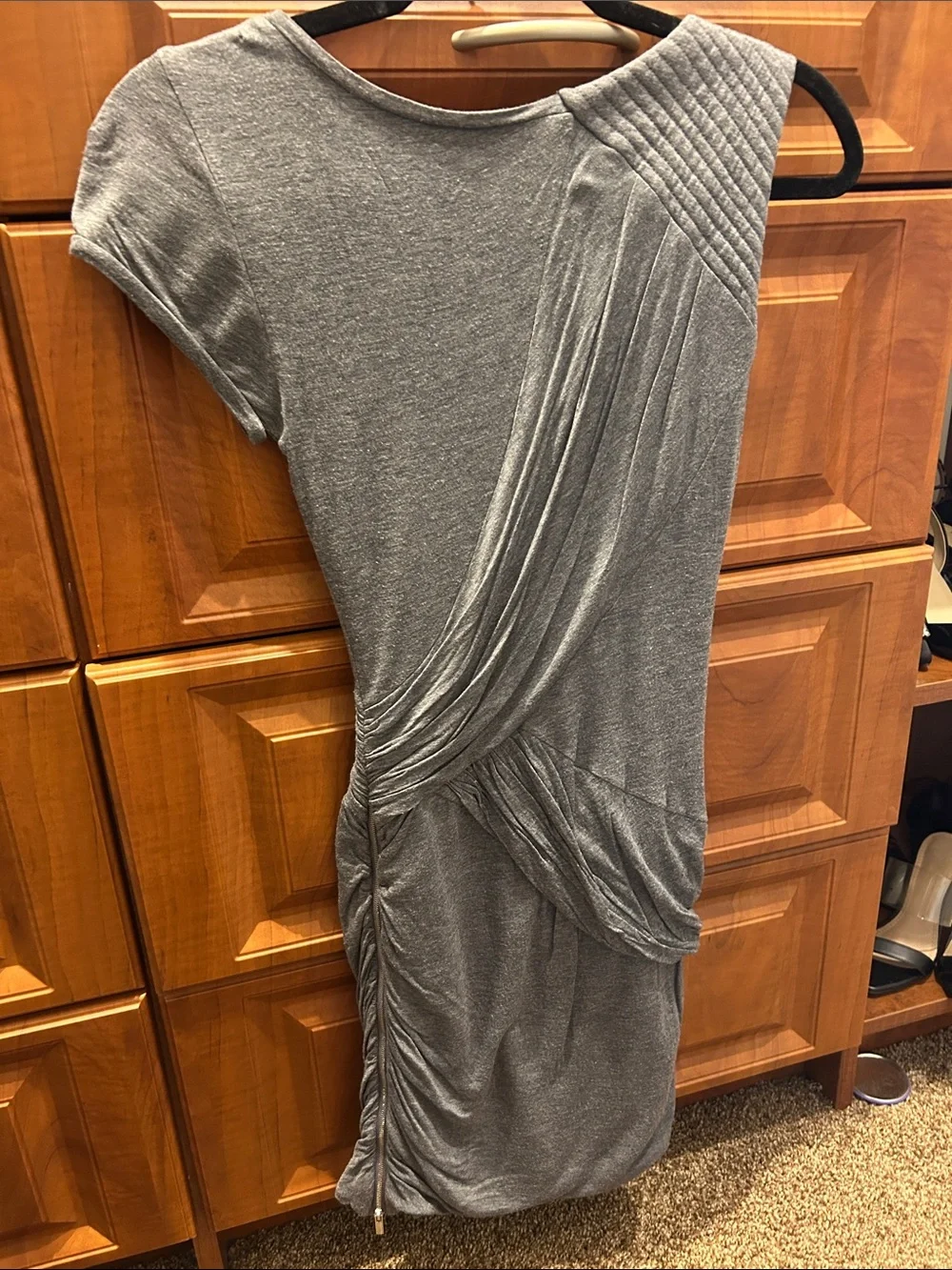 BCBGMaxAzria Gray Ruched Mini Dress - Picture 5 of 6